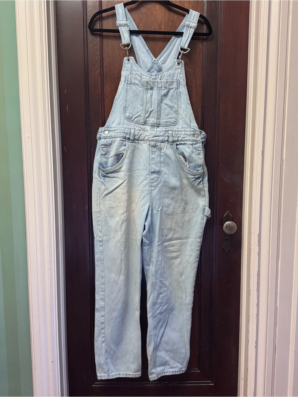 ⭐️3 for $20⭐️Vintage-Inspired Light Wash Distressed Wide-Leg Overalls M